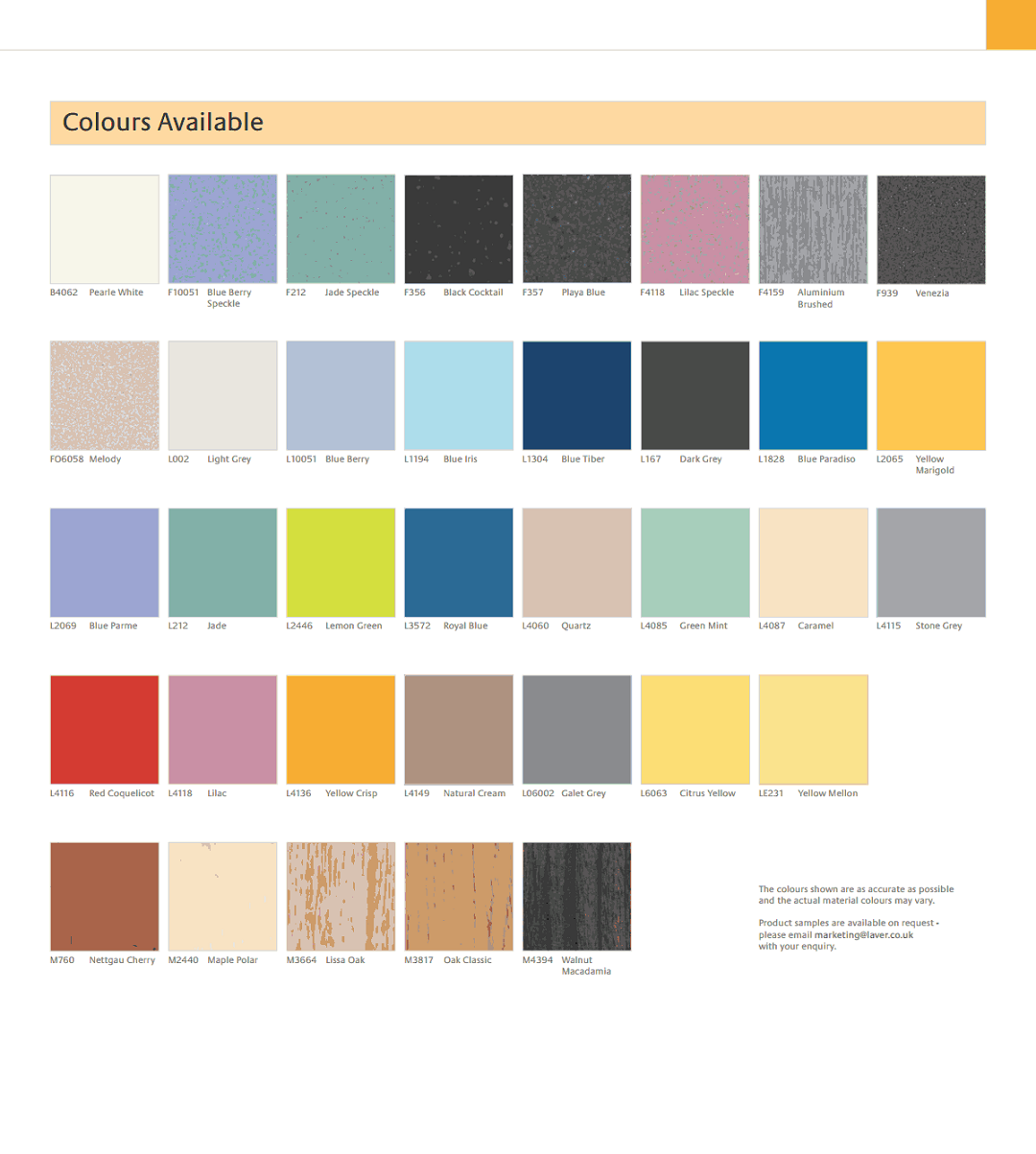 Washroom Colour ranges