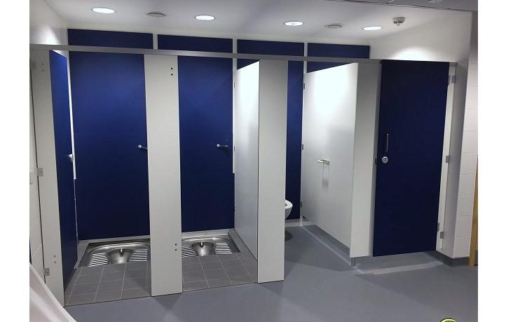 toilet and shower cubicles for changing rooms
